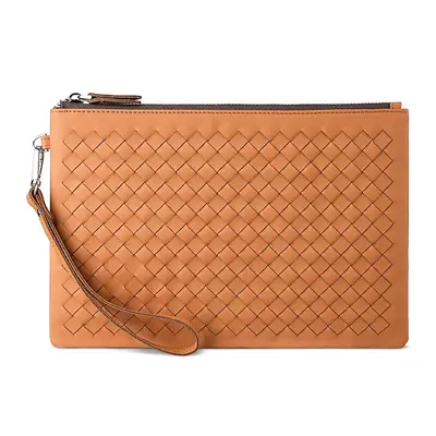 Handgefertigte Herren-Clutch aus echtem Leder mit Geflechtmuster, große iPad-Geldbörse - 6