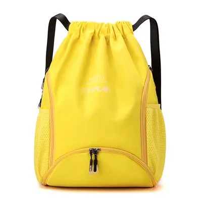 Waterproof Sports Bag with Separate Shoe Compartment and Drawstring Backpack - 8
