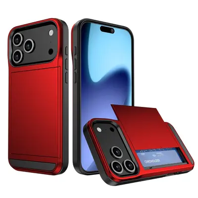 iPhone 17 Pro Max Kart Yuvalı Kayar Kapaklı Telefon Kılıfı