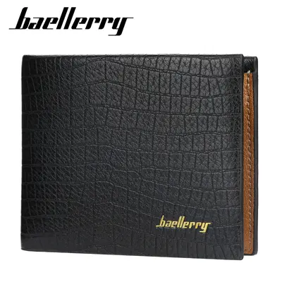 Baellerry Men's Short Wallet, Crocodile Pattern, Slim Tri-Fold - 5