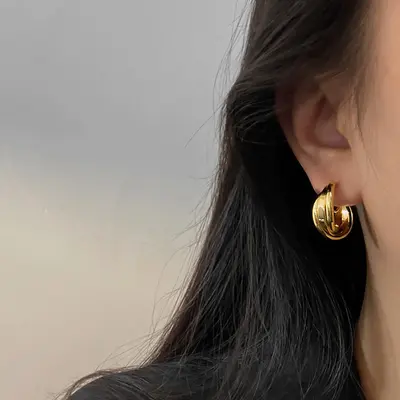 Metal halka küpe, Fransız kulak klipsi, piercing gerekmez