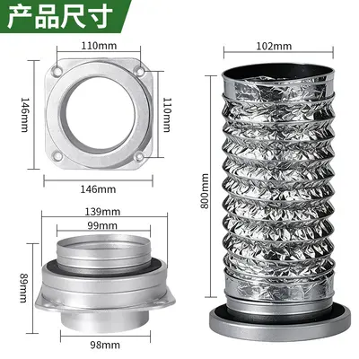 Magnetic Dryer Vent Ventilation Dryer Kit Quick Connect Exhaust Connector DV 180 Degree 4 Inch Duct