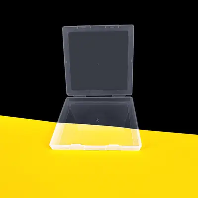 15,5 cm Kare Şeffaf PP Plastik Yassı Kutu
