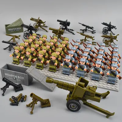 Askeri Serisi Yapı Blok Minifigür Seti, Asker ve Polis Figürleri - 11