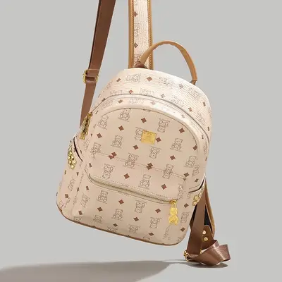 Cute Bear Pattern Large Capacity Women's School Backpack - 2