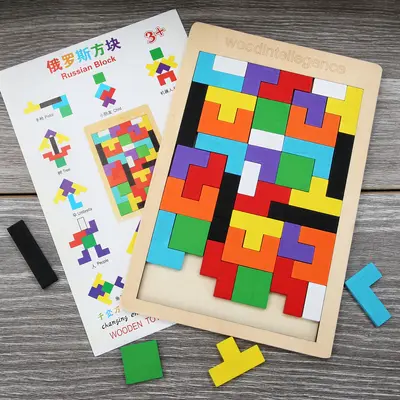 3D Wooden Kongming Lock and Luban Lock Puzzle for Children, 54 Pieces - 9