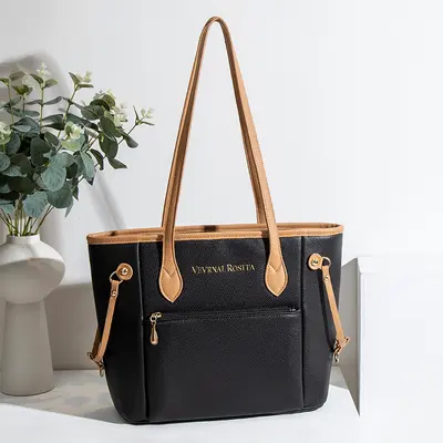Außenhandel-Lieferfabrik klassische Einkaufstasche Öl-Rand Tote Bag großes mehrfarbiges Wickeltaschendesign große Kapazität Schultergurt Tasche für Frauen - 7