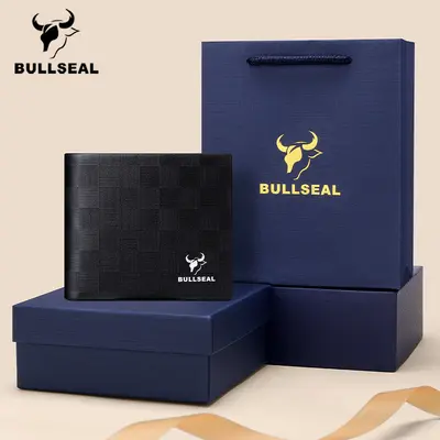 Bullseal Men's Genuine Leather Short Wallet with Driver's License Holder - 10