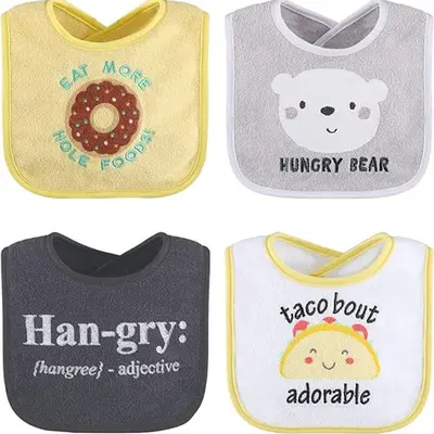Baby Cotton Towel Bib, U-Shaped, Double-Layer Waterproof