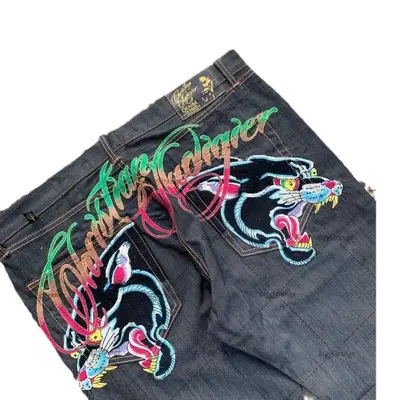 Gothic Pattern Y2K Men's Loose Jeans - 4