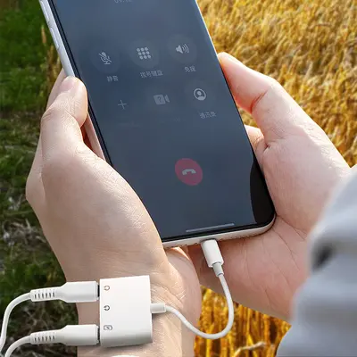 Type-C cep telefonu evrensel adaptör üçü bir arada canlı yayın kulaklık ses çift şarj, U disk adaptör kablosunu destekler - 3