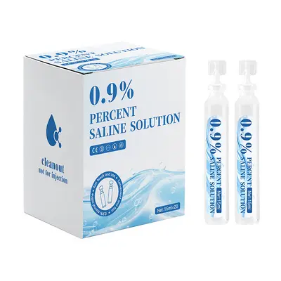 Sterile saline cleaning solution small tube 15ml for tattoo embroidery, wet compress for acne, eye and nose cleaning care solution wholesale. - 8