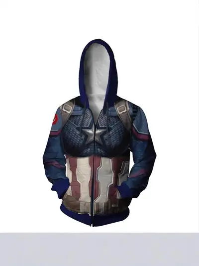 Erkek kapüşonlu sweatshirt, 3D dijital baskılı