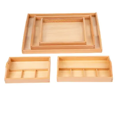 Wholesale Montessori Montessori teaching aids wooden tray kindergarten daily life organization tray early education educational toys - 4