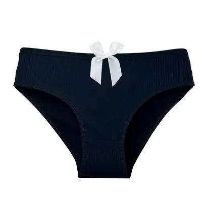 Ribbed Pure Cotton Women's Briefs, Plus Size, Four Seasons - 12