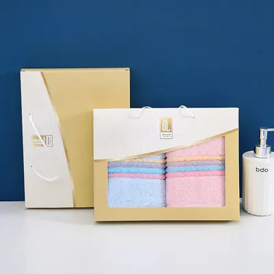 Baumwoll-Handtuchset, Geschenkbox, saugfähig und dick, Geschenk - 4