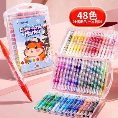 Doppelkopf-Glitteracrylmarker 48 Farben