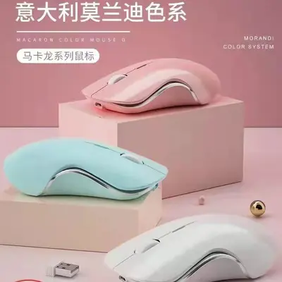 Sessiz Kablosuz Fare Spot Bluetooth Çift Modlu Şarj Morandi Macaron Şarj Oyunu Ofis Kızlar Toptan