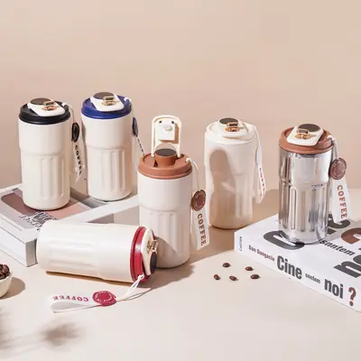316 paslanmaz çelik termos, 1 litre kadın spor su şişesi - 9