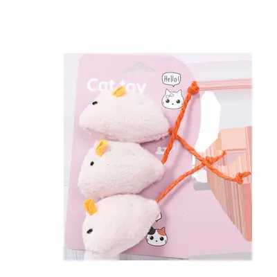 Realistic Plush Mouse Cat Toy with Catnip, 3-Piece Set - 8