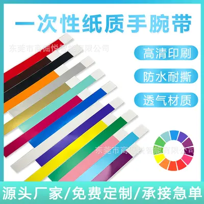 Disposable Colour-Coded ID Wristbands for Amusement Parks and Playgrounds, PP Synthetic Pa