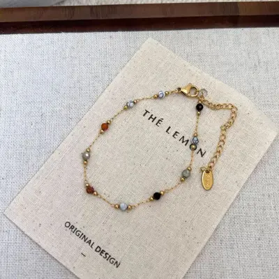 Glisine çiçeği gülümseme bilekliği, kristal, kadın - 8