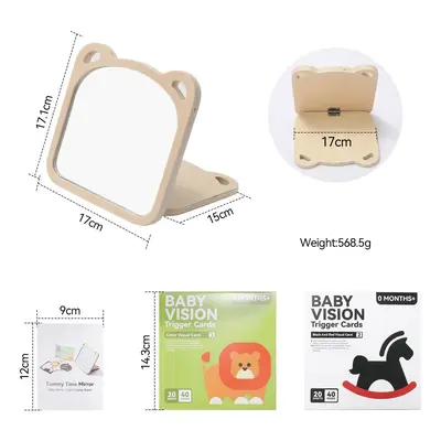 Montessori Bebekler için Görsel Uyarı Katlanabilir Ayna Bebek Erken Eğitim Oyuncağı Takip Kartları Siyah Beyaz Flash Kart Seti - 7