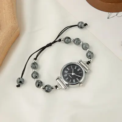 Damen-Webtechnologie-Uhr im Chanel-Stil, Armband-Uhr, Nischen-Leichtluxus, elegant, vielseitig, Kamelie-Perlen-Uhr. - 10