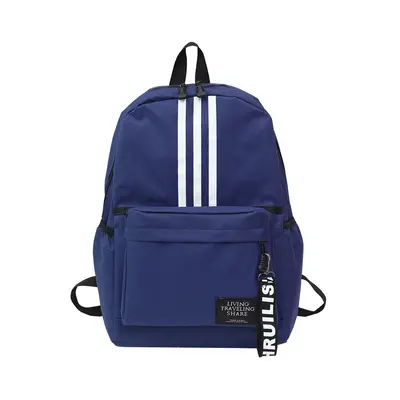 Öğrenci sırt çantası, çizgili tasarım, büyük kapasite, unisex - 11