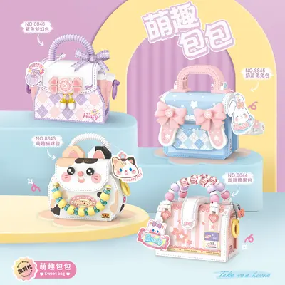 Compatible with Lizhi Panda Street View Mini Building Blocks, Micro Diamond Particle Model - 4