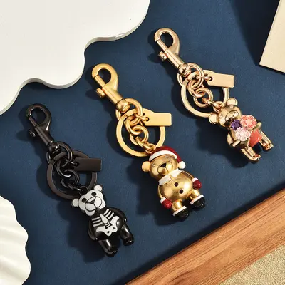 3D Christmas Bear Keychain, Bag Charm