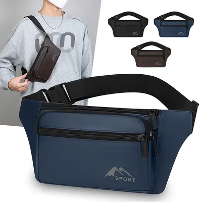 Schlichte modische Brusttasche, wasserdichte Umhängetasche mit Fächern - 4
