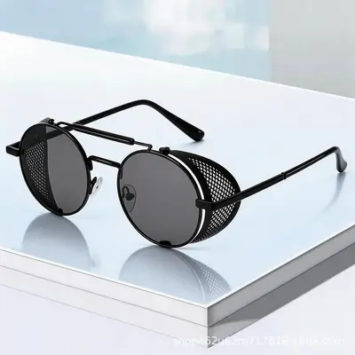 Steampunk Round Mesh-Style Sunglasses for Men and Women - 1