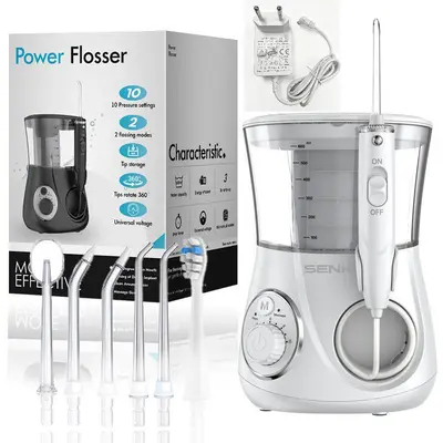 Electric water flosser, large capacity, 6 nozzles - 9