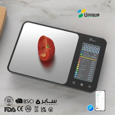 Beslenme Ölçeğü VA Renkli Ekran Yüksek Hassasiyetli Mutfak Elektronik Tartısı Premium Cam Model Gıda Tartısı Gram Ağırlık Kalori Hesaplayıcı Uluslararası