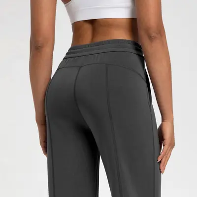 Athena lulu Women's Yoga Long Pants, Modal Fabric, Air Layer, Loose Straight Leg - 3