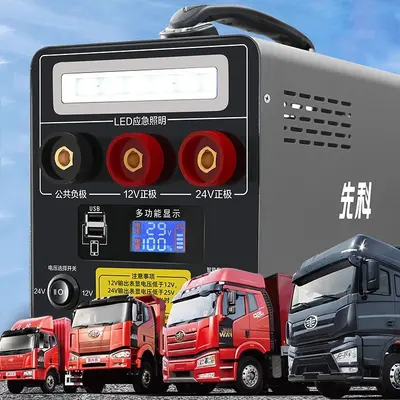 12/24V Truck Jump Starter with USB, Reverse Polarity Protection, LED Light - 4