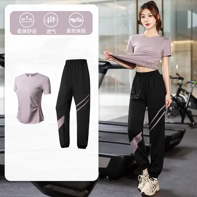 Professional Gym Yoga Wear for Women Quick-Dry Clothing 2025 New Fitness Wear Loose Sports Set Mesh Cover-Up Blouse