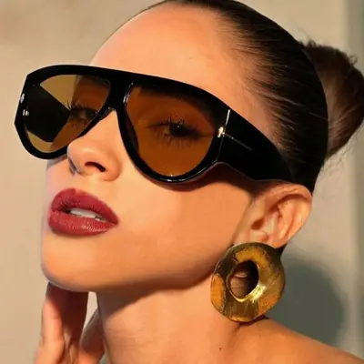 Large-frame sunglasses European and American high-end pilot glasses internet celebrity personality retro anti-UV cross-border sunglasses for women