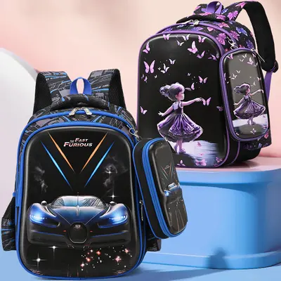 School backpack hard shell 15-inch with stationery box set