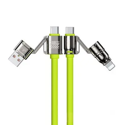 240W Quad-in-One Datenkabel mit Dual-Type-C für Apple 7-17 und Huawei Smartphones, PD Schnellladen, 2-zu-2 Ladung