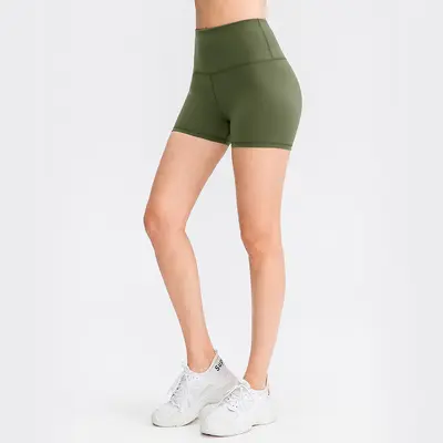 Kadın Kamuflaj Baskılı Yoga Şortu, Çıplak His, Esnek, 3 İnç - 7