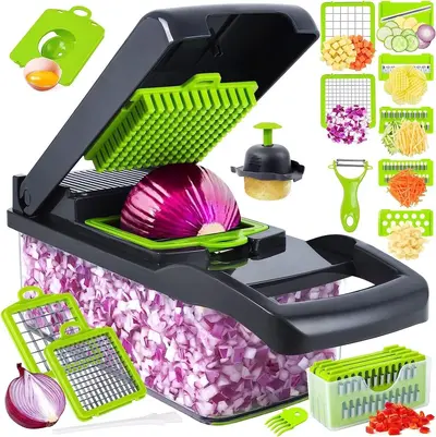 16 İn 1 Multifunctional Sebze Doğrayıcı Uluslararası Sebze Doğrama Aracı Meyve Dilimleyici Patates Rendeleme Aracı Mutfak Ev Kullanımı