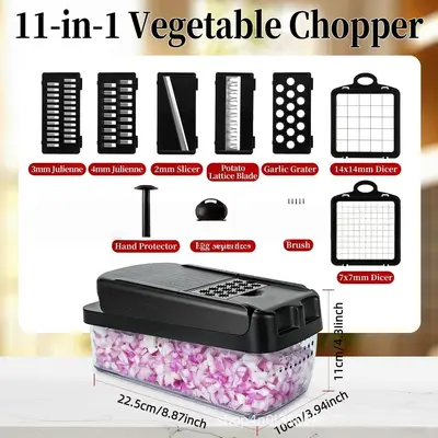 Multifunctional vegetable cutter set with potato peeler, shredder and slicer - 3