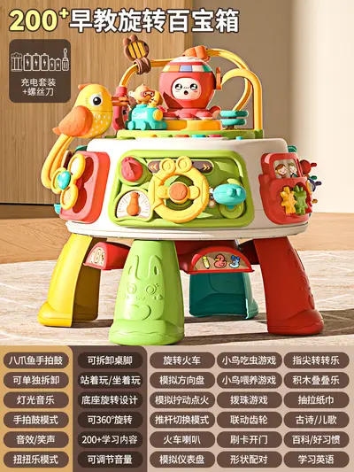 Baby Busy Board, Early Education Polyhedron Activity Table, Birthday Gift - 8
