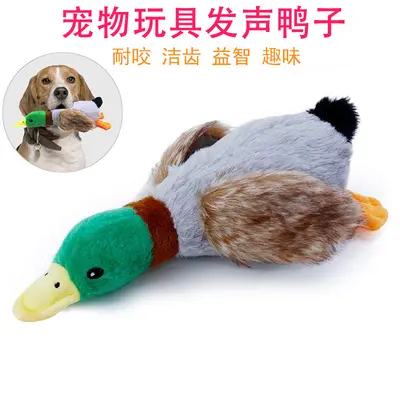 Plush Squeaky Duck Dog Toy, 28 cm, Realistic Design