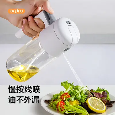 Sprey ve dökme çift amaçlı yağ kabı, ev tipi otomatik açılır kapak, yüksek borosilikat cam sprey şişesi, yağ asılı soya sosu ve sirke kavanozu - 4