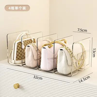 Verdicktes Aufbewahrungsregal mit Fächern für Taschen, Acryl-Kleiderschrank-Organizer, Taschen-Aufbewahrungsregal - 8