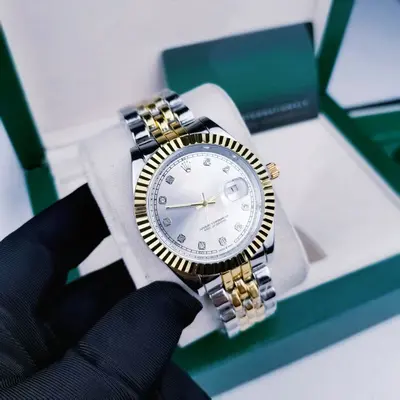 Erkek kuvars saat, 41mm, paslanmaz çelik, su geçirmez, aydınlık