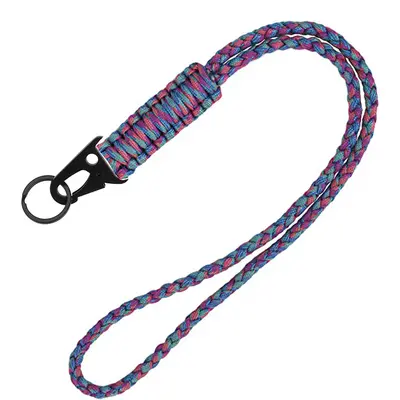 Robuste geflochtene Paracord-Halsschlinge Schlüsselanhänger für Damen und Herren, Outdoor-Überlebens-Paracord-Halskette mit Kamera, Geldbörse und Schlüsseln